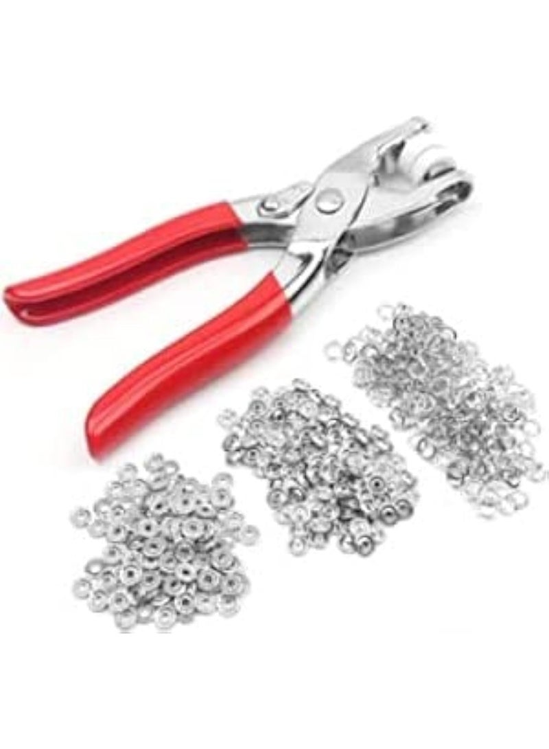 مجموعة ادوات تركيب كباسين الملابس بالضغط مع كماشة تثبيت مع 100حلقة كباسين ازرار خياطة وازرار كبس مجوفة وابزيم معدني ملحق للخياطة والحرف اليدوية - Image 1